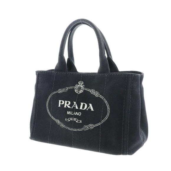 Prada Canapa 2way Shoulder Mini Bag Black - Picture 1 of 9